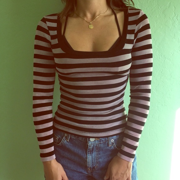 BCBG Tops - VTG BCBG striped long sleeve top